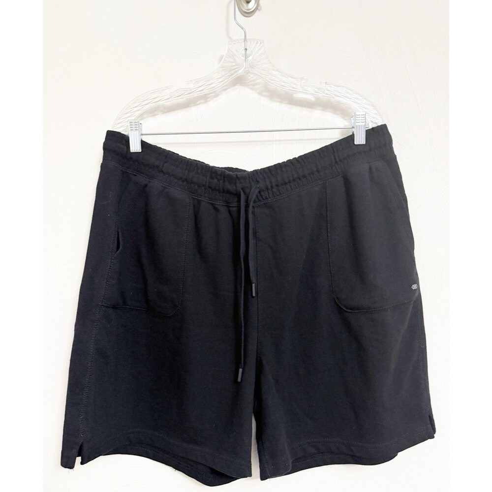 LEG3ND Women's Plus 1X Jersey Shorts Black Cotton Blend Pockets Stretch 5 1/2 "